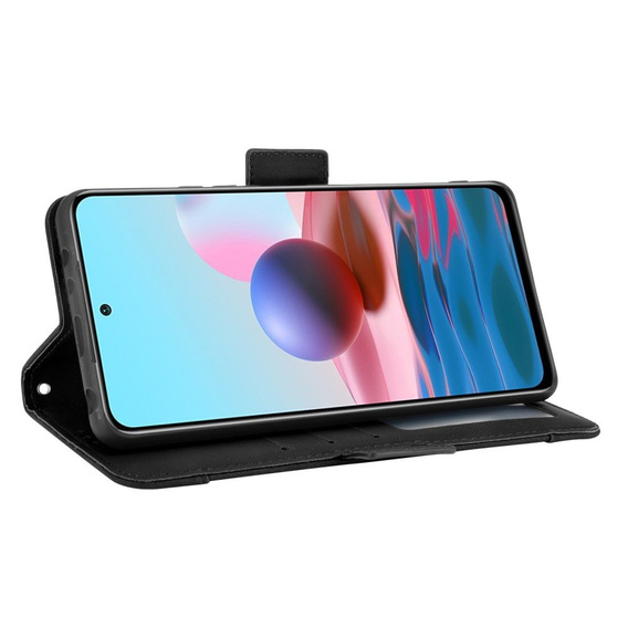 Θήκη με πτερύγιο για Xiaomi Redmi Note 10 Pro, Card Slot, μαύρη