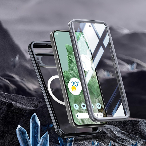 Θήκη για Google Pixel 9 Pro XL, Shockproof, με γυαλί, για MagSafe, μαύρη