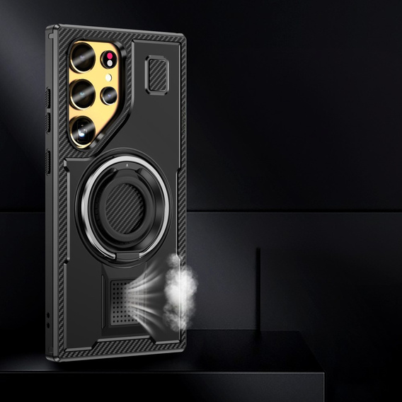Θήκη για Samsung Galaxy S25 Ultra, Kickstand Ring, μαύρη