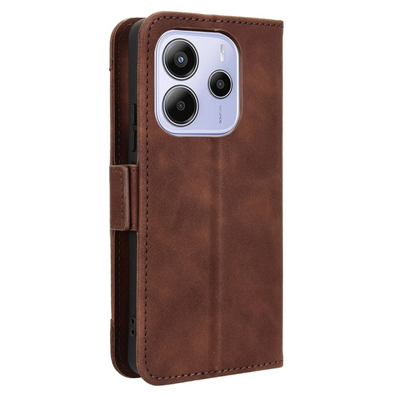 Θήκη με πτερύγιο για Xiaomi Redmi Note 14 4G, Card Slot, καφέ