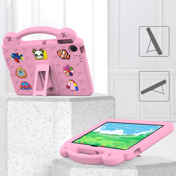 Παιδική θήκη για Lenovo Tab TB311FU, Cute Patterns, με βάση, ροζ