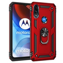 θωρακισμένη θήκη για Motorola Moto E7 Power / E7i Power, Nox Case Ring, κόκκινη