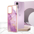 Προστατευτική θήκη για Motorola Moto G24 / G24 Power / G04, Marble Slim Case, μωβ