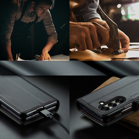 CASEME Litchi θήκη πορτοφόλι flip για Samsung Galaxy Z Fold7 5G