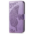 Θήκη με πτερύγιο για Samsung Galaxy S24 FE, Butterfly, μωβ