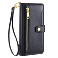 Θήκη με πτερύγιο για Motorola Moto G54 5G, Wallet Zipper Pocket, μαύρη