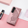 Θήκη με πτερύγιο για Infinix Hot 50 4G, Butterfly, ροζ rose gold