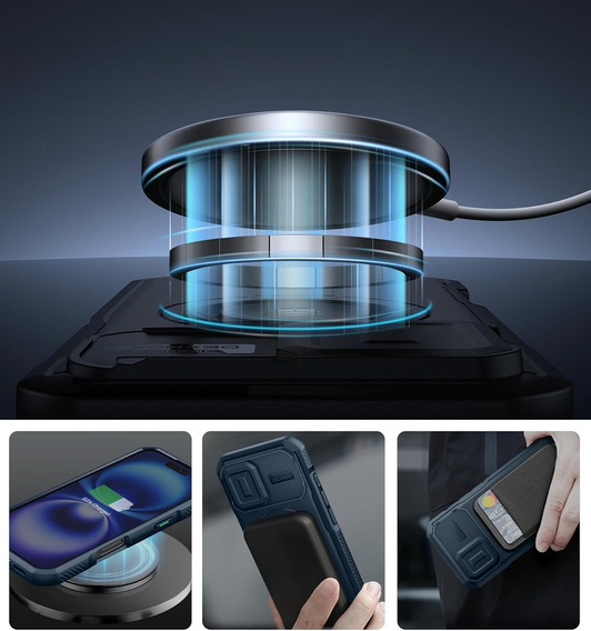 Θωρακισμένη θήκη για iPhone 16, Dexnor CamProtect MagSafe, μπλε