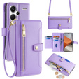 Θήκη με πτερύγιο για Xiaomi Redmi Note 13 Pro+, Wallet Zipper Pocket, μωβ