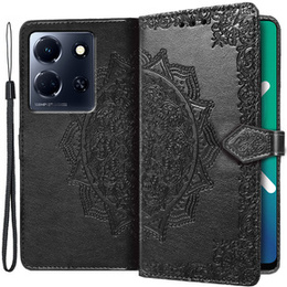 Θήκη με πτερύγιο για Infinix Note 30 5G, Mandala, μαύρη