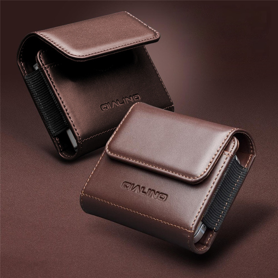 QIALINO Δερμάτινη θήκη ζώνης για αναδιπλούμενα smartphones