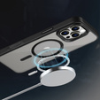 Θήκη για iPhone 16 Pro Max, για MagSafe, ERBORD Μatt Case, διαφανής / μαύρη + Γυαλί οθόνης