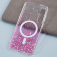 θήκη για Samsung Galaxy S24, Glittery, για MagSafe, ροζ