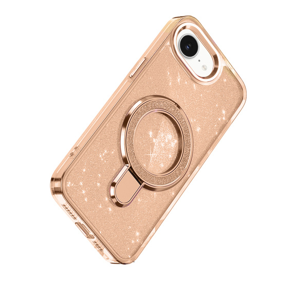 Η θήκη iPhone 16e, Glittery Magnetic Kickstand, ροζ rose gold