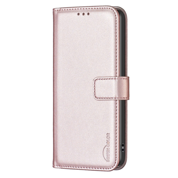 Θήκη με πτερύγιο για Samsung Galaxy A25 5G, BINFEN Wallet, ροζ rose gold + γυαλί 9H 