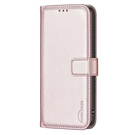 Θήκη με πτερύγιο για Samsung Galaxy S23 FE, BINFEN Wallet, ροζ rose gold + γυαλί 9H 