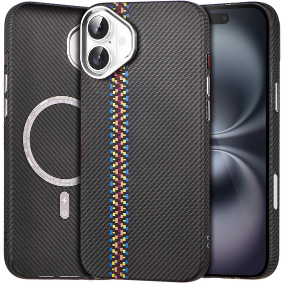Θήκη για iPhone 16 Plus, ανθρακονήματα MagSafe, μαύρη