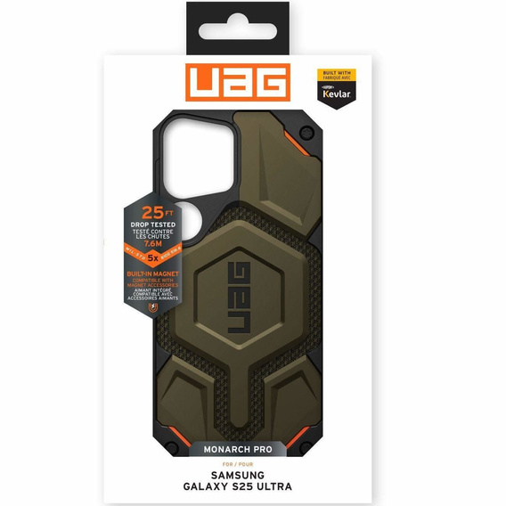 Θήκη Urban Armor Gear για Galaxy S25 Ultra, Monarch Pro MagSafe, πράσινη