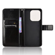 Θήκη με πτερύγιο για Xiaomi Redmi Note 14 4G, Crazy Horse Wallet, μαύρη