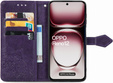 Θήκη με πτερύγιο για Oppo Reno 12, Mandala, μωβ
