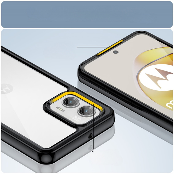 Θήκη για Motorola Moto G73 5G, Fusion Hybrid, διαφανής / μαύρη