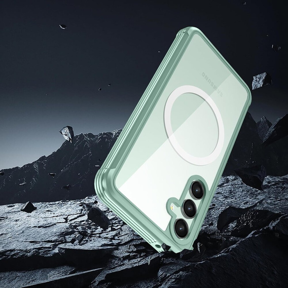 Θήκη για Samsung Galaxy S23 FE, Shockproof, με μεμβράνη οθόνης, για MagSafe, πράσινη