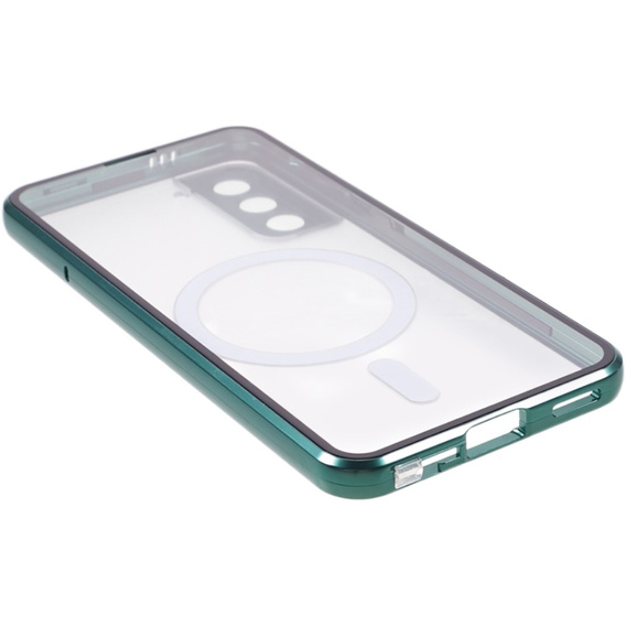 Μαγνητική θήκη MagSafe Dual Glass για Samsung Galaxy S22, πράσινη