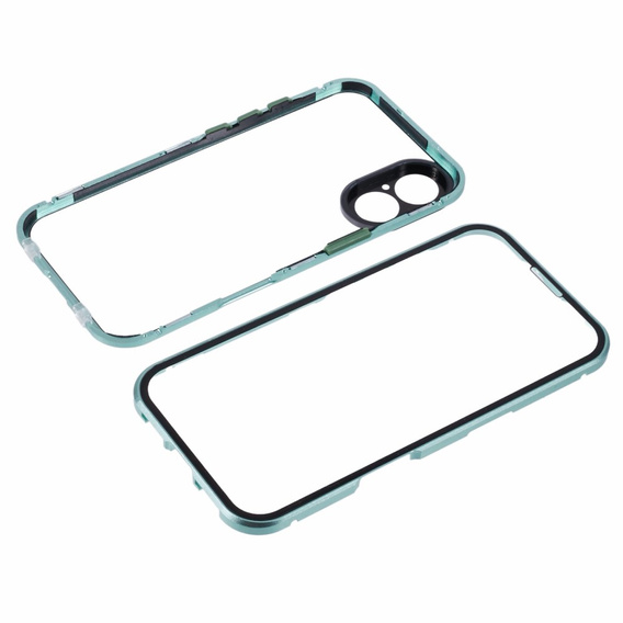 θήκη για το iPhone 16, Magnetic Dual Glass, πράσινη
