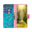 Θήκη με πτερύγιο για Samsung Galaxy M34, Wallet, Sakura, μπλε