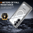 Θήκη για Samsung Galaxy S25 FE, Shockproof, με γυαλί, για MagSafe, γκρι