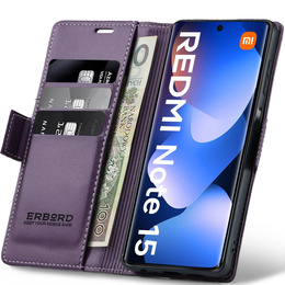 Θήκη με καπάκι ERBORD Glossy Litchi για Xiaomi Redmi Note 15 5G