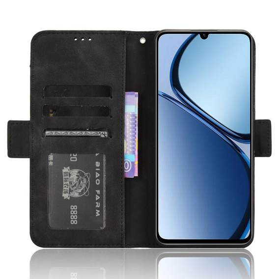 Θήκη με πτερύγιο για Realme C61, Card Slot, μαύρη