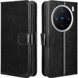 Θήκη με πτερύγιο για Vivo X200 Pro 5G, Crazy Horse Wallet, μαύρη