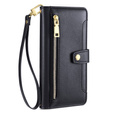 Θήκη με πτερύγιο για iPhone 14 Pro, Wallet Zipper Pocket, μαύρη
