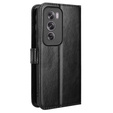 Θήκη με πτερύγιο για Oppo Reno 12, Crazy Horse Wallet, μαύρη