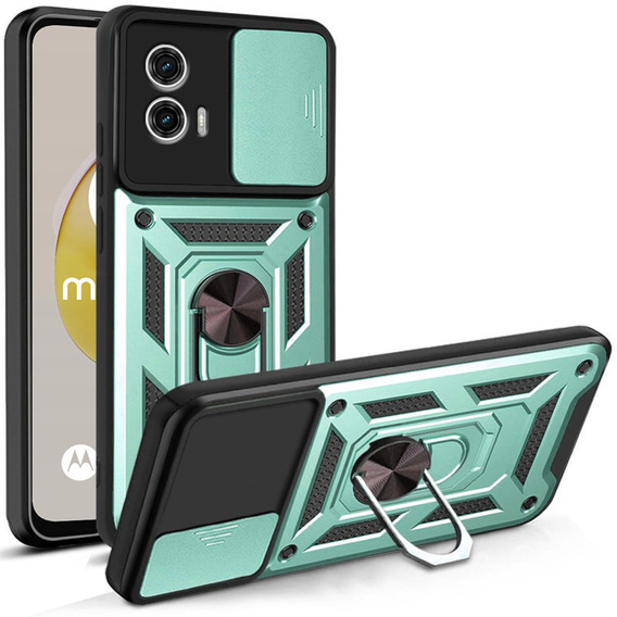 Θήκη για Motorola Moto G73 5G, CamShield Slide, πράσινο