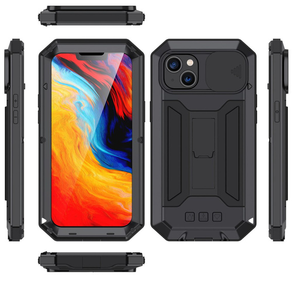 Θωρακισμένη θήκη για iPhone 14, R-JUST CamShield Slide, μαύρη