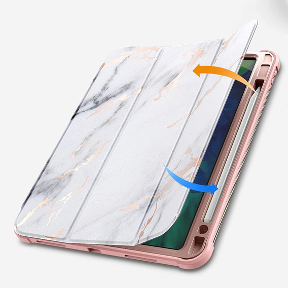 Θήκη για iPad Air 4 10.9 2020 / iPad Pro 11 2020 / 2018, Suritch Full Body Marble, ροζ