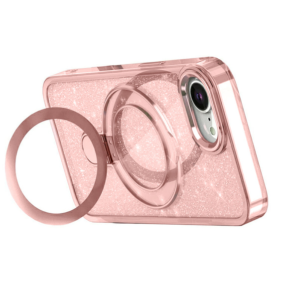 Η θήκη iPhone 16e, Glittery Magnetic Kickstand, ροζ