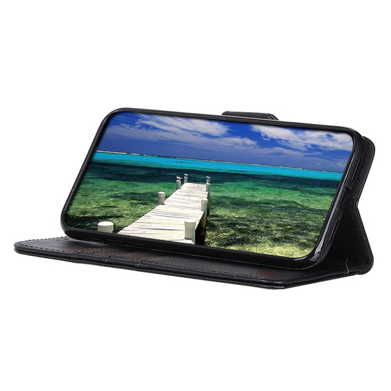KHAZNEH θήκη RFID για Motorola G85 5G, Litchi Texture, μαύρη