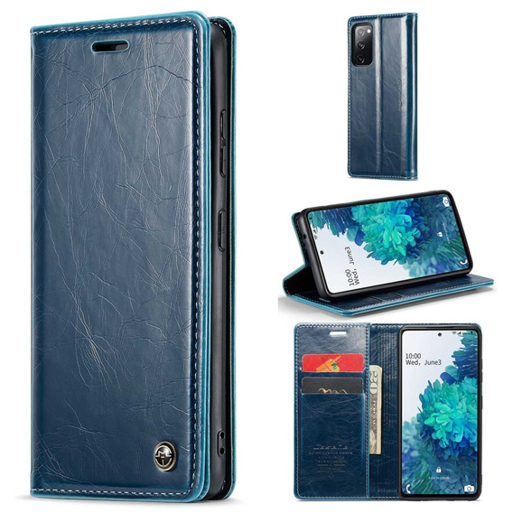 θήκη CASEME για Samsung Galaxy S20 FE / 5G, Waxy Textured, μπλε