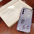 Θήκη για Samsung Galaxy S22, Glitter Flower, μωβ