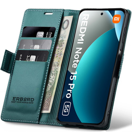 Θήκη με πτυσσόμενο καπάκι ERBORD Glossy Litchi για Xiaomi Redmi Note 15 Pro 5G