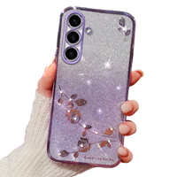 Θήκη για Samsung Galaxy A05s 4G, Glitter Flower, μωβ