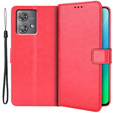 Θήκη με πτερύγιο για Motorola Edge 40 Neo, Crazy Horse Wallet, κόκκινη