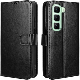 Θήκη με πτερύγιο για Infinix Hot 50 4G, Crazy Horse Wallet, μαύρη