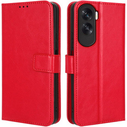 Θήκη με πτερύγιο για Honor 90 Lite 5G, Crazy Horse Wallet, κόκκινη