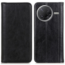 θήκη με πτερύγιο για Xiaomi Poco F7 Pro / F7 Ultra, Split Leather, μαύρη