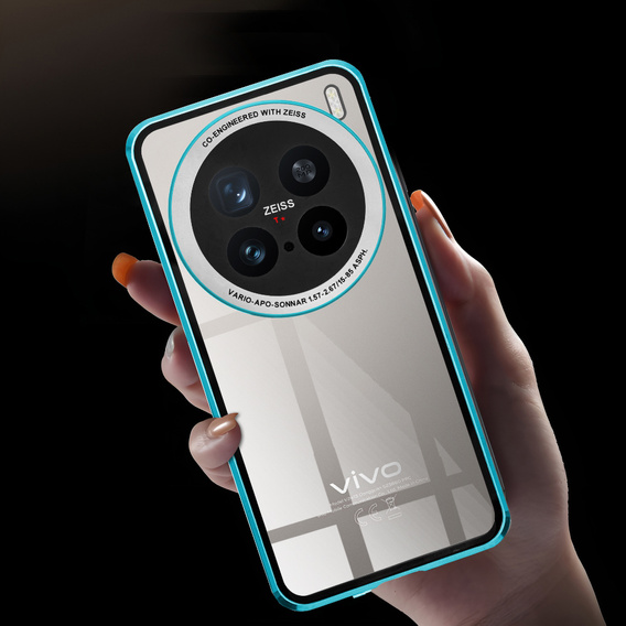 θήκη για το Vivo X200 Pro 5G, Magnetic Dual Glass, μπλε
