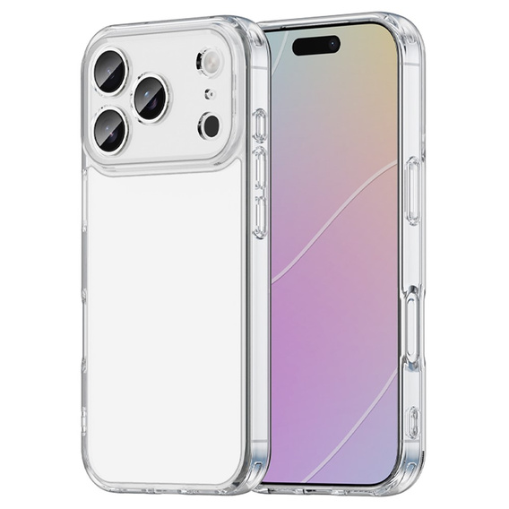 Θήκη σιλικόνης για iPhone 17 Pro Max, με σκληρή πλάτη, διάφανη